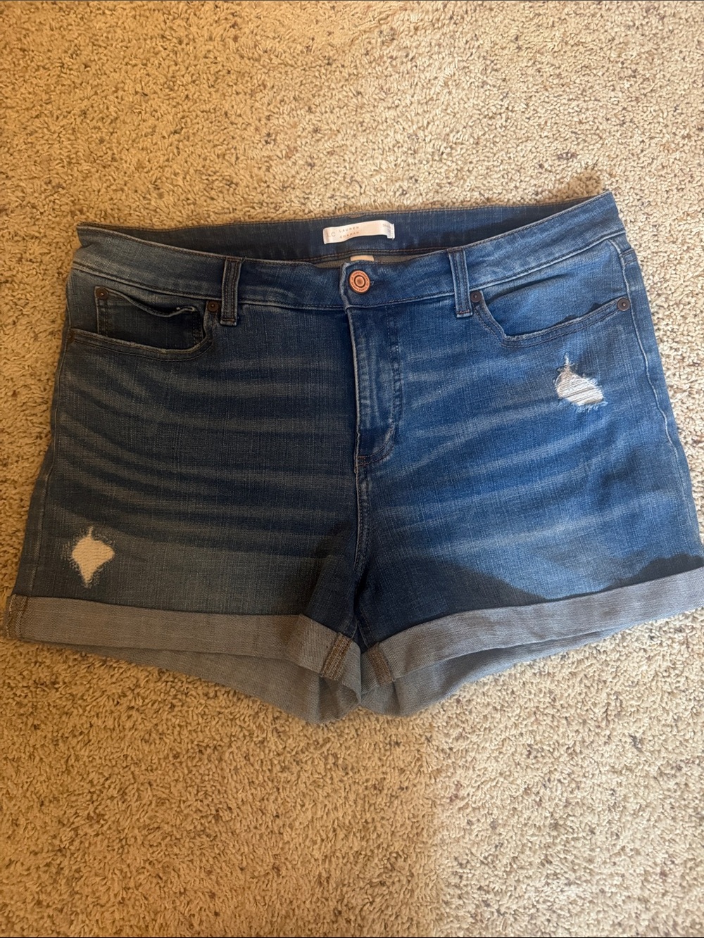 LC Lauren Conrad Denim Cuffed Women’s Shorts - Blue
